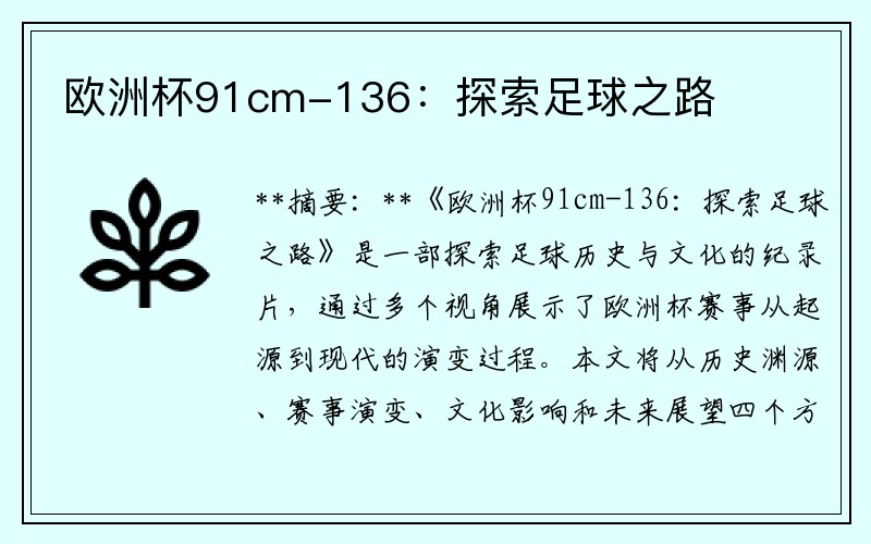 欧洲杯91cm-136：探索足球之路